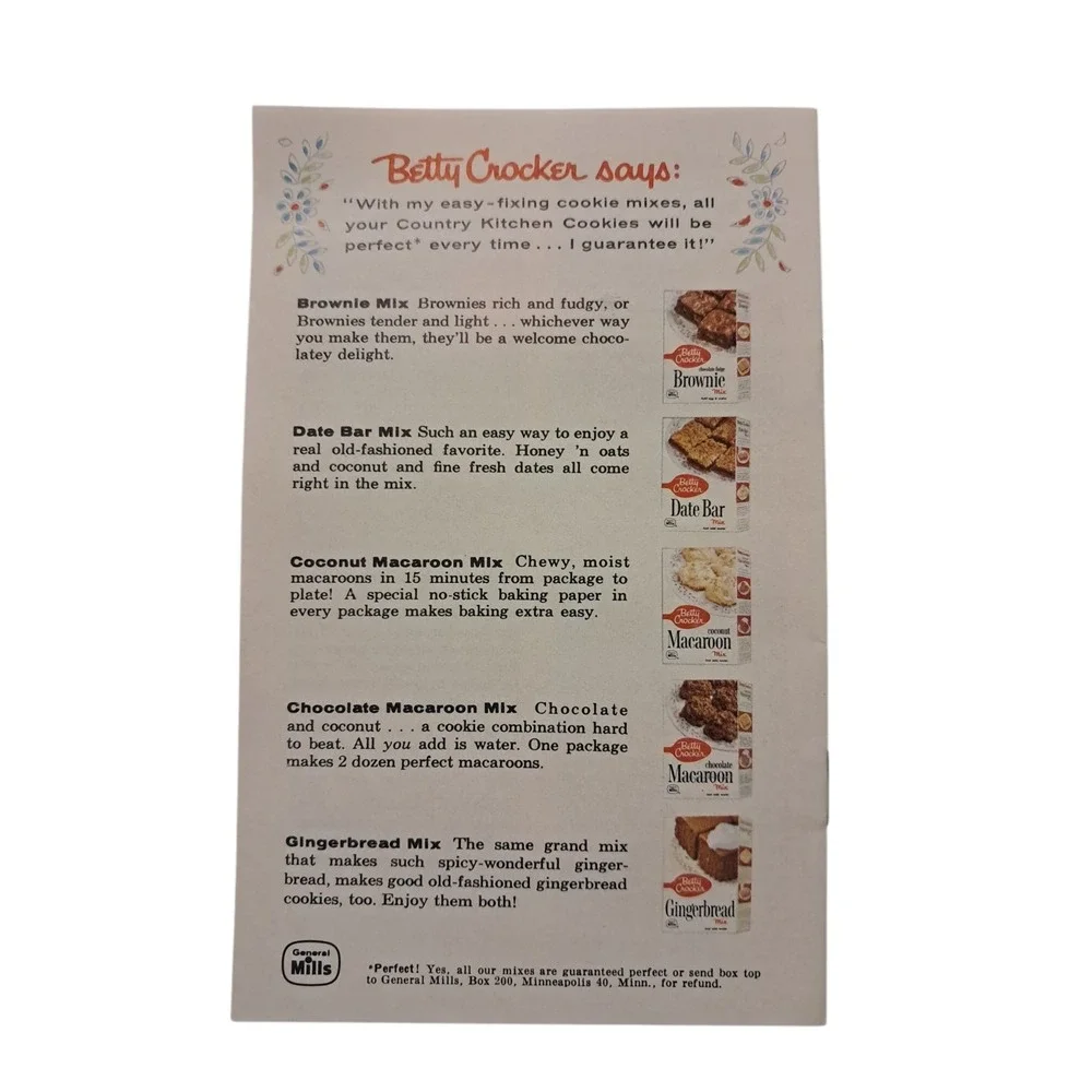 Vintage Betty Crocker's Country Kitchen Cookies Recipes Booklet‎ Printed 1958